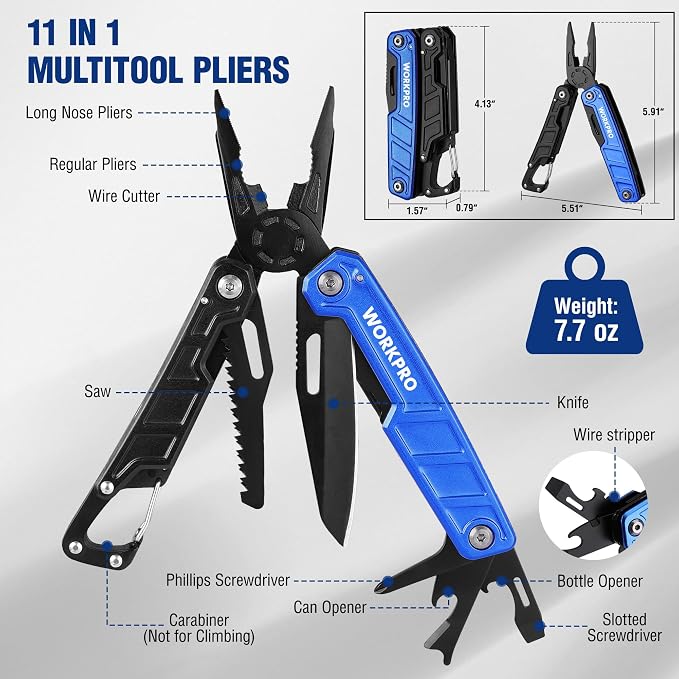 WORKPRO Multitool-11 in 1 Camping Tools - Image 2