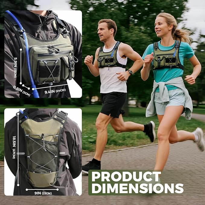USA Original Patent Running Hydration Vest Backpack, Lightweight Chest Pack - Image 6
