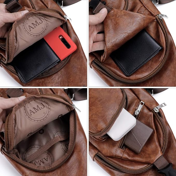 AMJ Crossbody Sling Bag Men Women, Casual Shoulder Backpack, Chest Daypack - Image 6