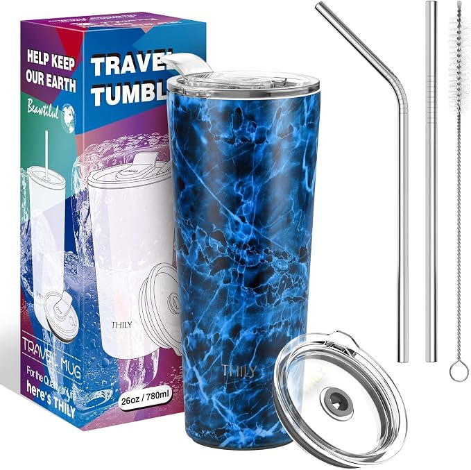 THILY Tumbler Stainless Steel Coffee Cup 26 oz Triple-Insulated Wide Mouth - Image 5