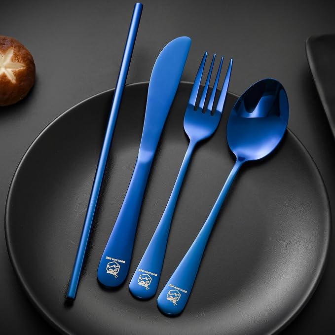 Boulder Bee | Travel Utensils Set | Reusable Camping Cutlery Set | Stainless - Image 4