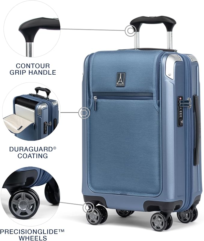 Travelpro Platinum Elite Hardside Expandable Carry on Luggage, 8 Wheel Spinner - Image 2