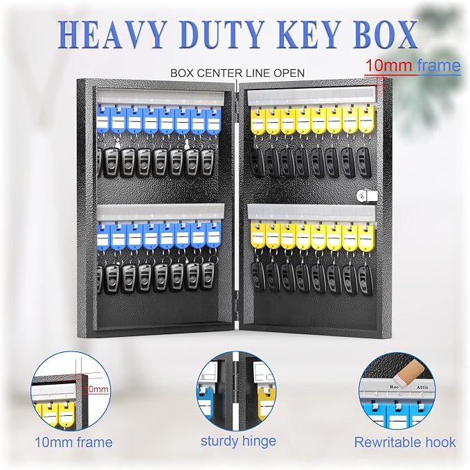 32 Key Cabinet Organizer, Lock Box, Security Storage - Image 3