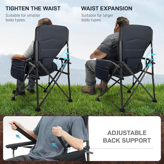EVER ADVANCED Oversized Folding Camping Chair - Image 4