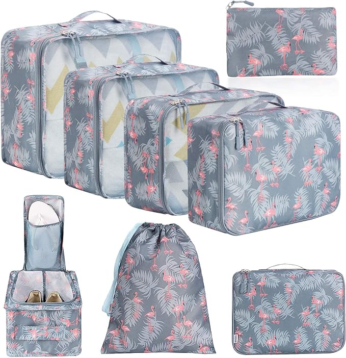 BAGAIL 8 Set Packing Cubes Luggage Packing Organizers by BAGAIL