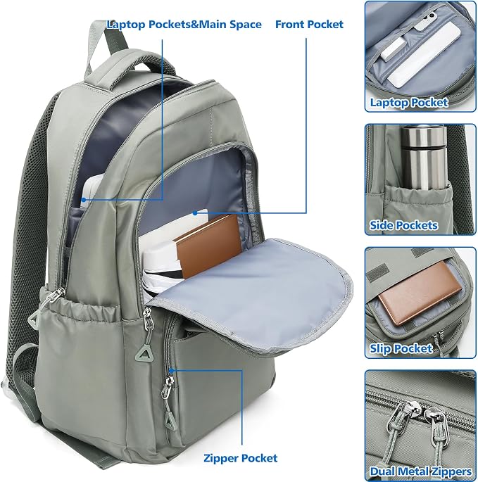 FOXLOVER Travel Laptop Backpack, Anti-Theft Slim Business Backpack, School - Image 2