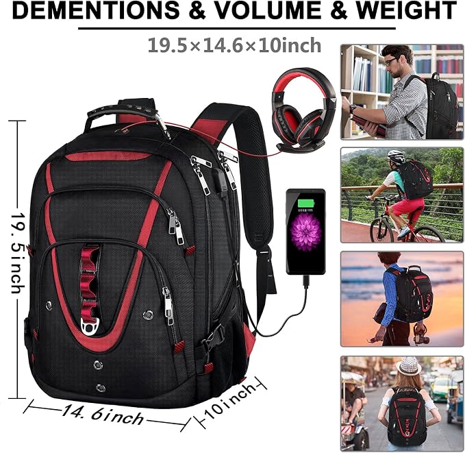 17.3 Laptop Backpack, Extra Large Travel laptop Backpack - Image 7