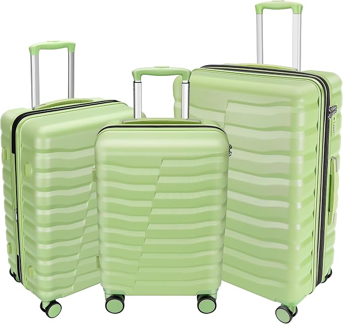 Lightweight Luggage with Spinner Wheels & YKK Zipper, 3-Piece Travel Suitcase by WireHot