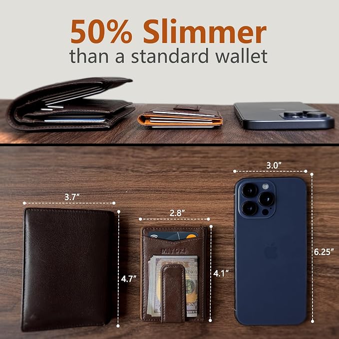 Airtag Wallet for Men- with Money Clip Gift Boxed, Magnetic Closure Slim - Image 5