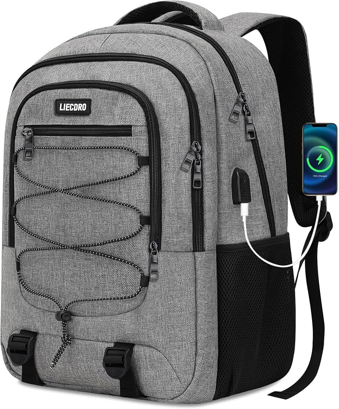 Grey Backpack for Men Women, Backpack for School, School Backpacks for Boys by Unknown