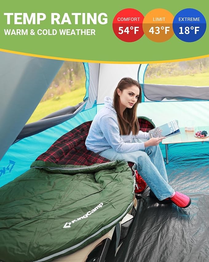 KingCamp Sleeping Bag for Adults, Cold Weather & Warm Extra Wide Big & Tall XL - Image 5