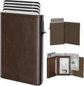typecase Mens Wallet Card Holder: Pop Up Aluminum Case, Genuine Leather by typecase
