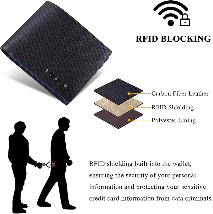 VISOUL Leather Mens Bifold RFID Blocking Wallet - Image 5