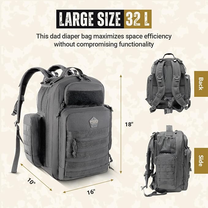 HighSpeedDaddy - Baby Diaper Backpack, Military-Grade, Waterproof, Compact Baby - Image 2