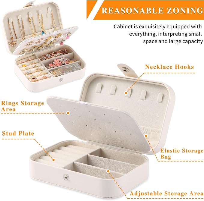 Travel Jewelry Box, PU leather Small Jewelry Organizer - Image 7