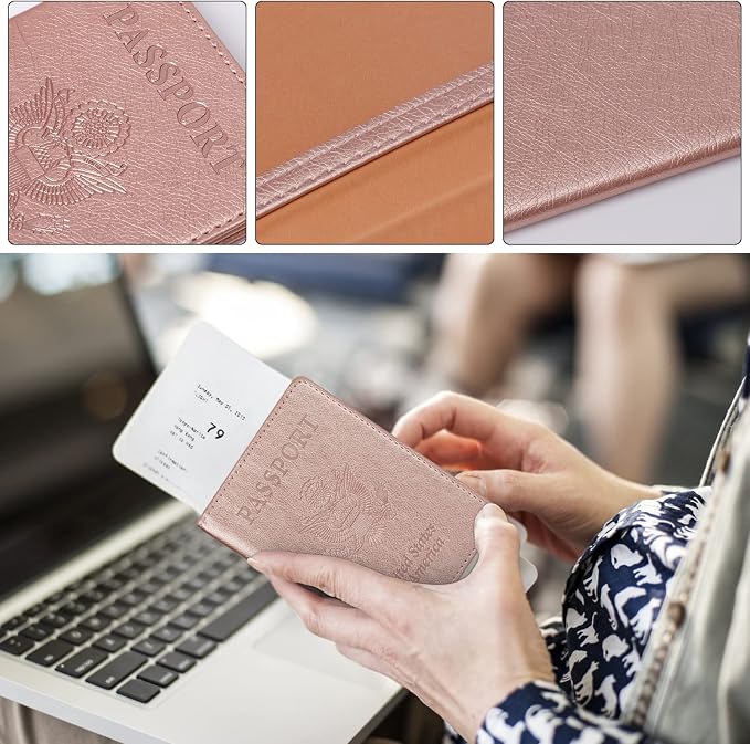 TIGARI Passport Holder for Travel Women Men, PU Leather Passport Wallet Cover - Image 4