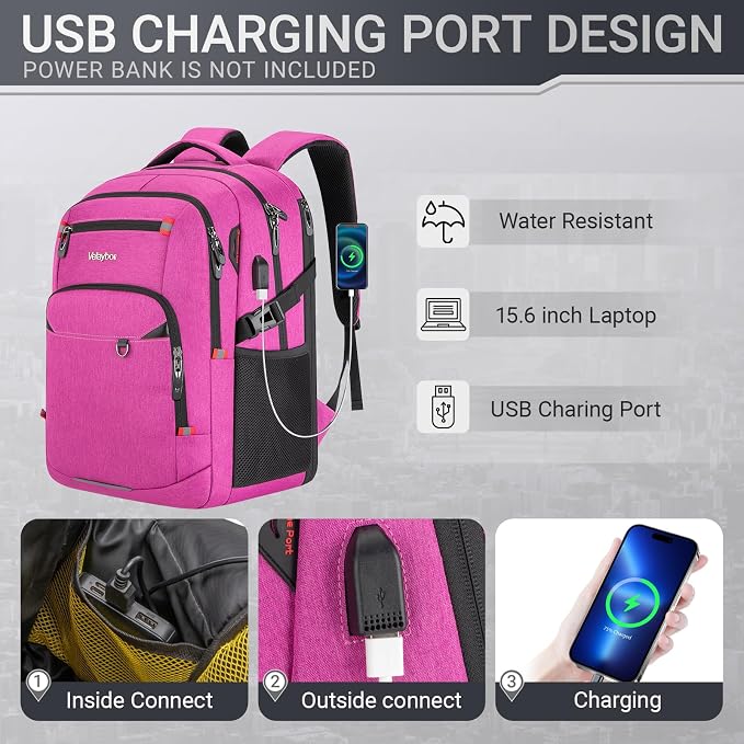 40L Expandable Laptop Backpack, Anti-thief Travel Backpack - Image 6