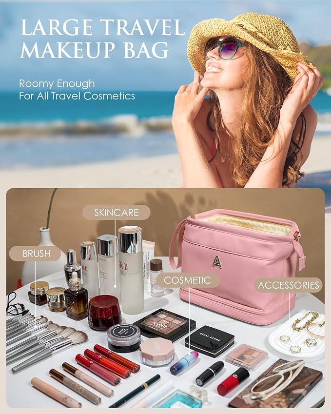 Gifts for Her, Initial Large Makeup Bags, Personalized Bags Cosmetic Bag - Image 2