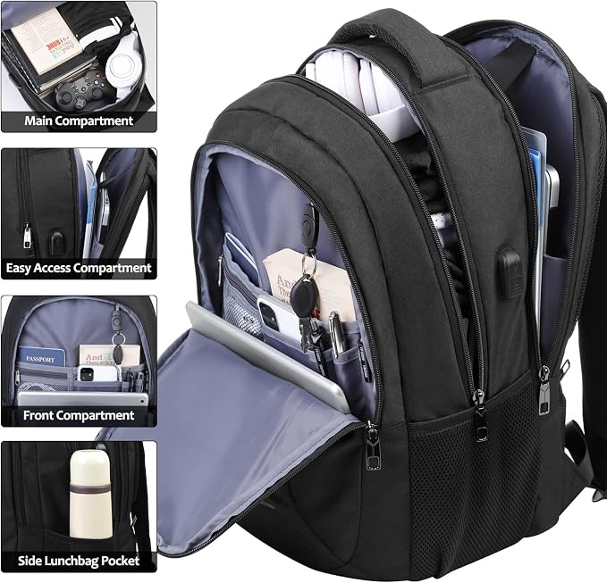 Backpack for Men and Women, School Backpack for Teens, Water Resistant Travel - Image 2