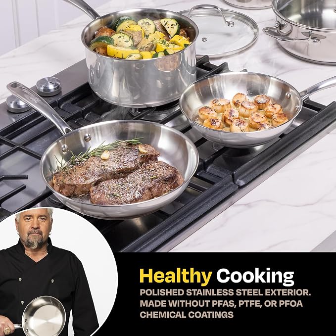 Guy Fieri's Flavortown 10-Piece Stainless Steel Cookware Set - Image 3