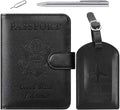 Passport Holder With Luggage Tag Cover Wallet RFID Blocking Leather Case Travel by PASCACOO