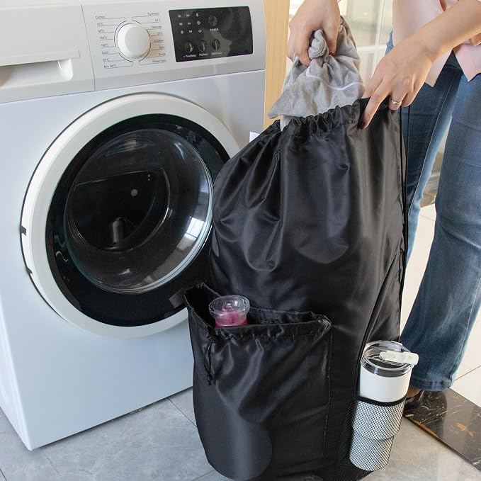 Polecasa Heavy Duty Backpack Laundry Bag, 29 x 13.5 Inches Hamper bag - Image 6