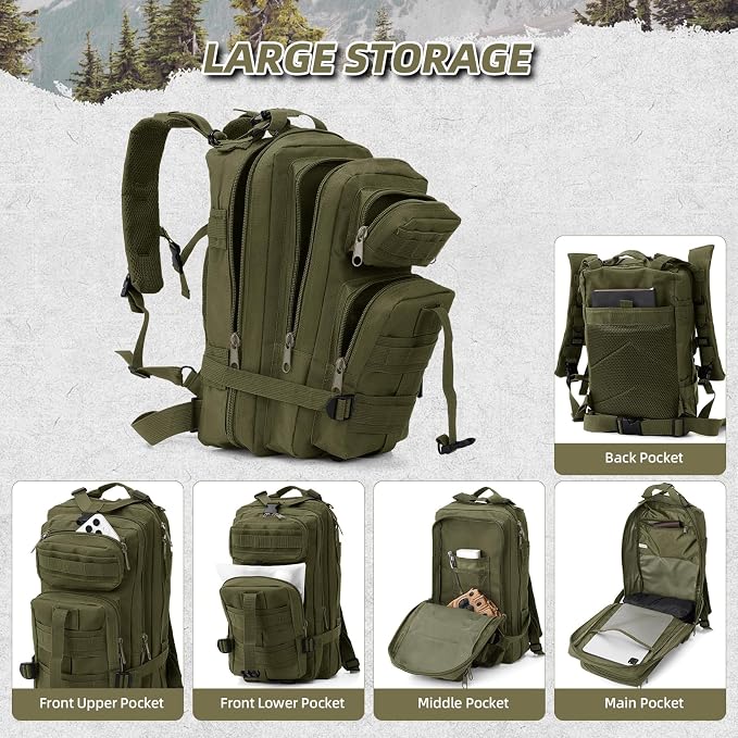 Small Military Tactical Backpack, 30L Tactical Assault Bag - Image 6