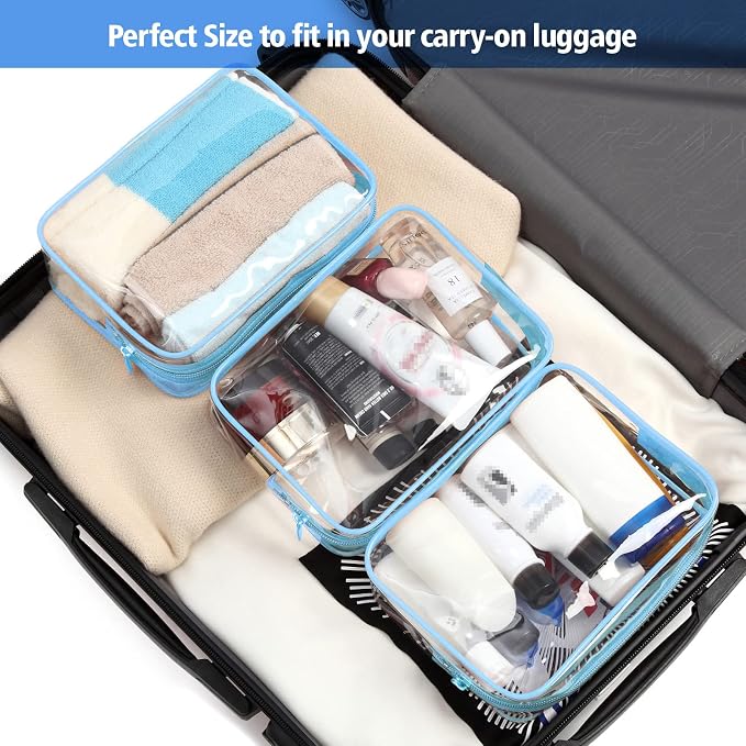 PACKISM 3 Pack TSA Approved Clear Toiletry Bags, Quart Size, Travel Makeup - Image 6