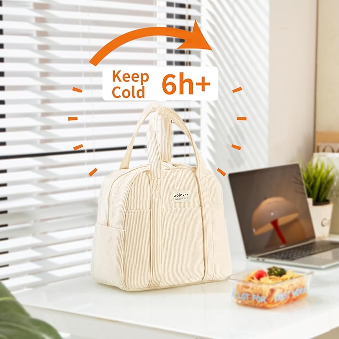 Insulated Lunch Bag for Women, 6-Hour Cold Retention Cooler Tote - Image 2