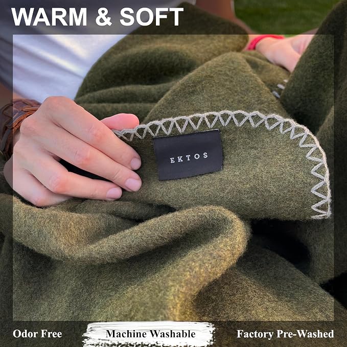 EKTOS 100% Virgin Wool Blanket, Hunting Gear, Better Than Military Surplus - Image 2