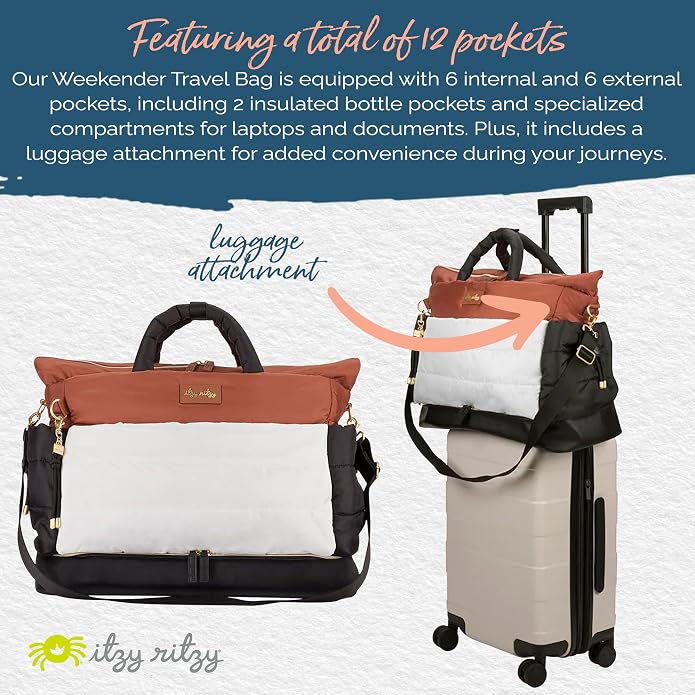 Itzy Ritzy Dream Weekender Travel Bag – Lightweight Overnight Bag - Image 6