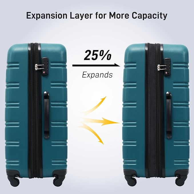 Merax Luggage Sets of 3 Piece Carry on Suitcase Airline Approved, Hard Case - Image 4