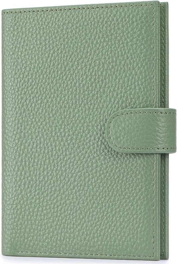 Passport Holder for Travel Women RFID Blocking Genuine Leather Passport Wallet by FREYAMIRA