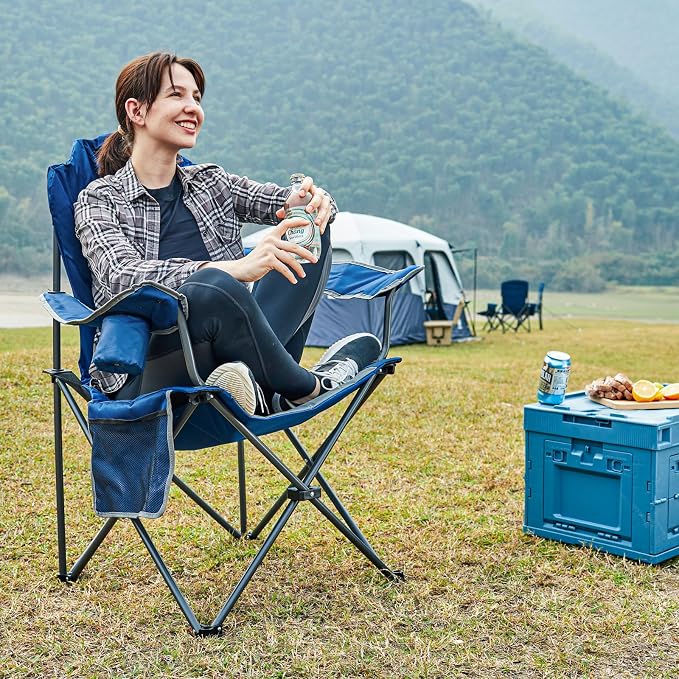 EVER ADVANCED High Back Folding Camping Chair Oversized and Fully Padded - Image 2
