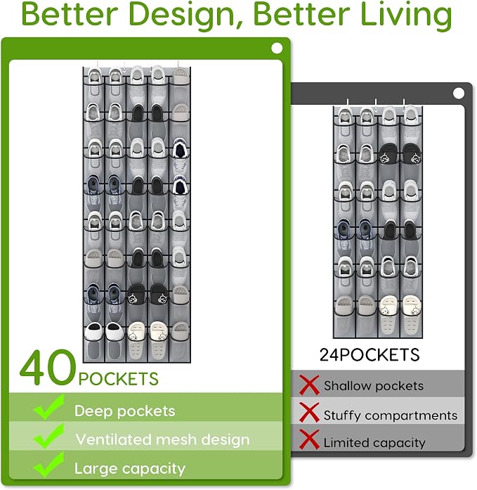 Unjumbly Over the Door Shoe Organizer - Image 5