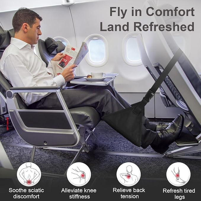 Foot Hammock for Plane Travel, Upgraded Airplane Foot Rest - Image 2