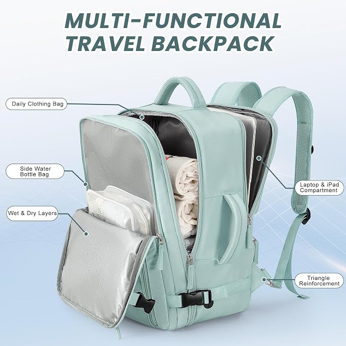 Beraliy Travel Backpack for Women, Airline Approved Bag, 16 inch Laptop - Image 3