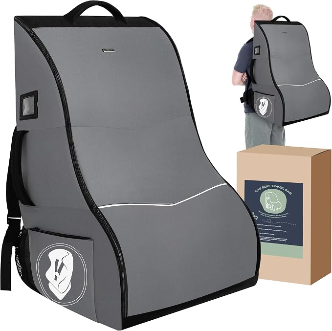 Car Seat Travel Bag for Airplane – Padded Carseat Backpack Carrier for Airport by Derbiedersinn