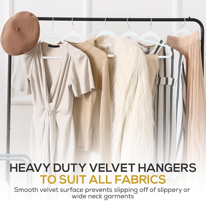 Premium Velvet Hangers 50 Pack Ultra Thin Non Slip Adult Felt Space Saving Slim - Image 7