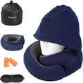Travel Pillow - Hooded Neck Pillow Airplane Memory Foam Filling by Vzpeun