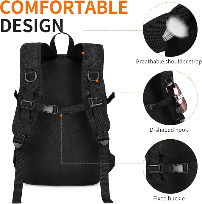 Small Hiking Daypack, 15L Water-Resistant Hiking Backpack Packable Lightweight - Image 8