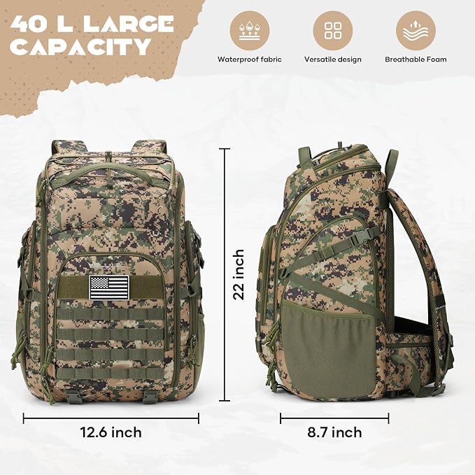 Maelstrom Tactical Backpack for Men, 40L Military Backpack, Water Resistant - Image 4