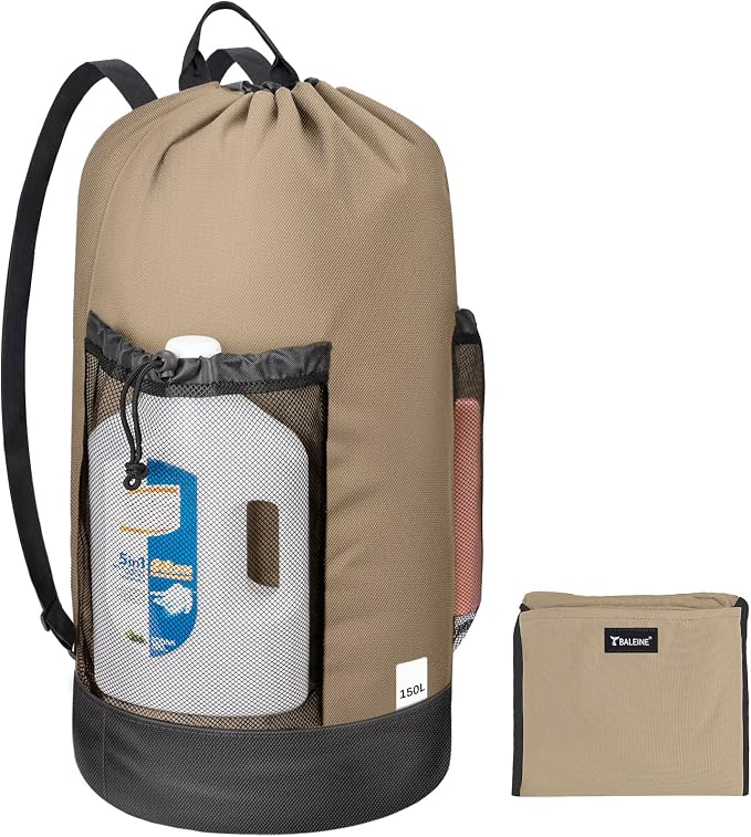 BALEINE 150L Laundry Bag Backpack, 900D Oxford Fabric Large Travel Laundry Bags by BALEINE