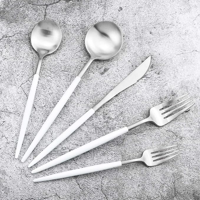 Gugrida 20-Piece 18/10 Stainless Steel Flatware Silverware, Luxury Dinnerware - Image 8