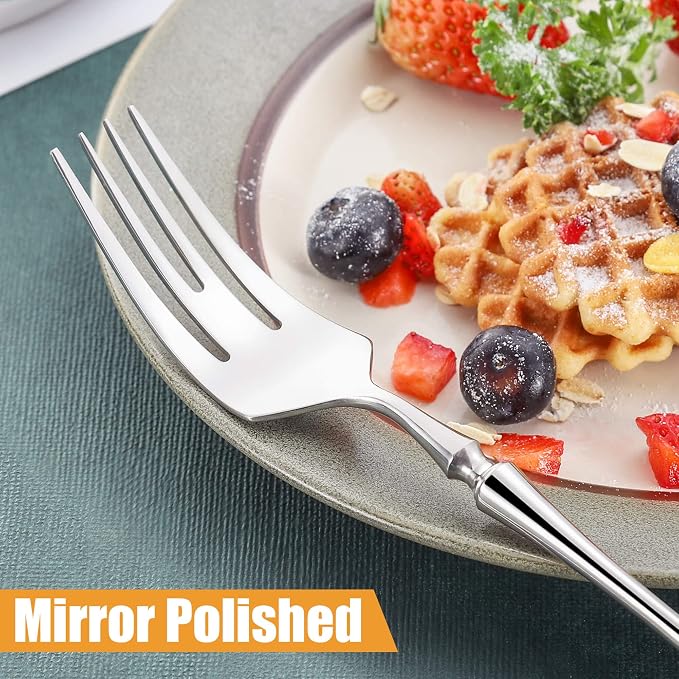 20-Piece Silverware Set for 4, Modern 18/10 Stainless Steel Flatware Set - Image 4