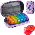 Serfeymi Weekly Travel Pill Organizer 2 Times A Day AM PM Upgraded Rainbow Pill by Serfeymi