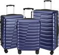 Lightweight Luggage with Spinner Wheels & YKK Zipper, 3-Piece Suitcase ABS+PC by WireHot