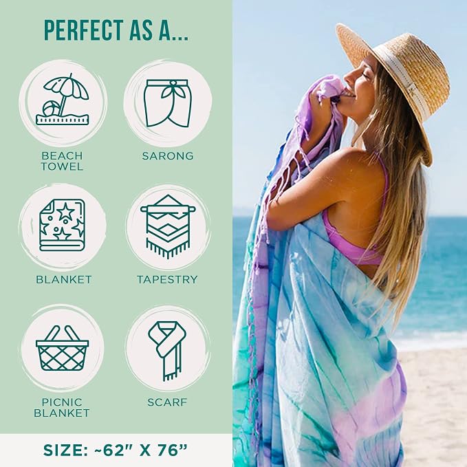 Sand Cloud Extra Large Turkish Beach Towel - Image 4