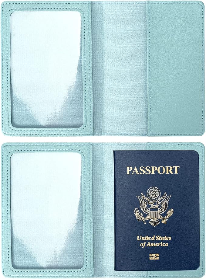 2 Pack Passport covers and Vaccine Card Holder PU Leather Passport Wallet - Image 3