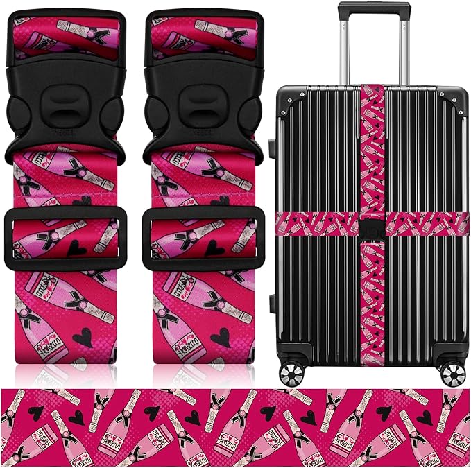 2 Pack Luggage Straps for Suitcases, Adjustable Travel Belt by ZHOMA